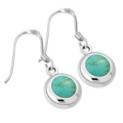 Turquoise Round Silver Earrings - e360
